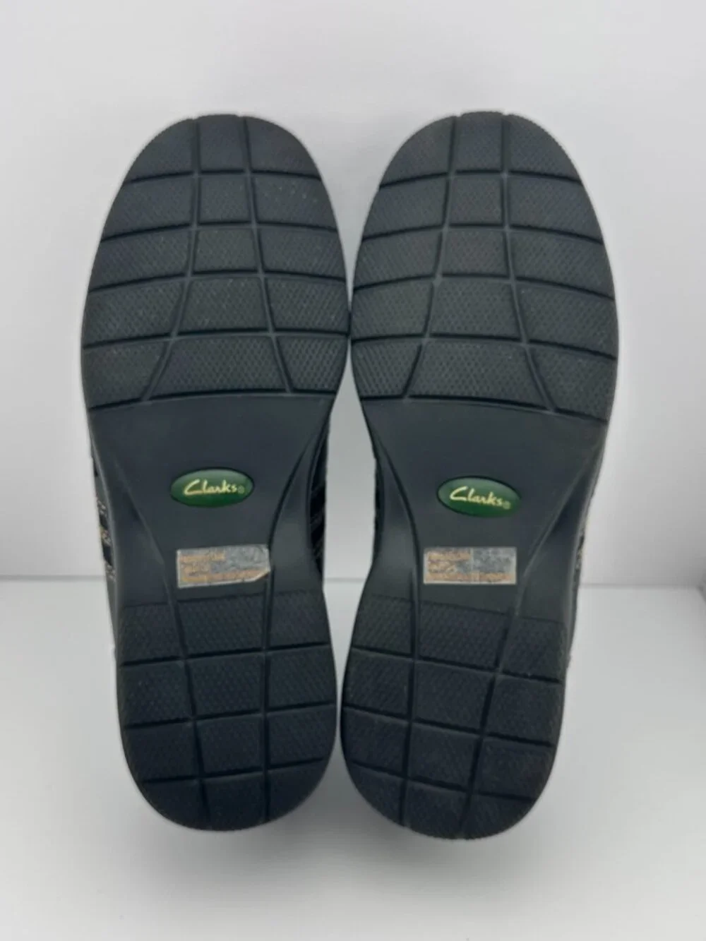CLARKS BLACK LEATHER LIGHTWEIGHT CASUAL COMFORT LACE-UP MEN'S SHOES SIZE 13 M